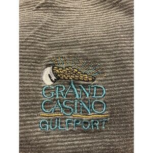 Vintage Kingstree Classic Grand Casino Gulfport Striped T-Shirt Mens XL Gray USA
